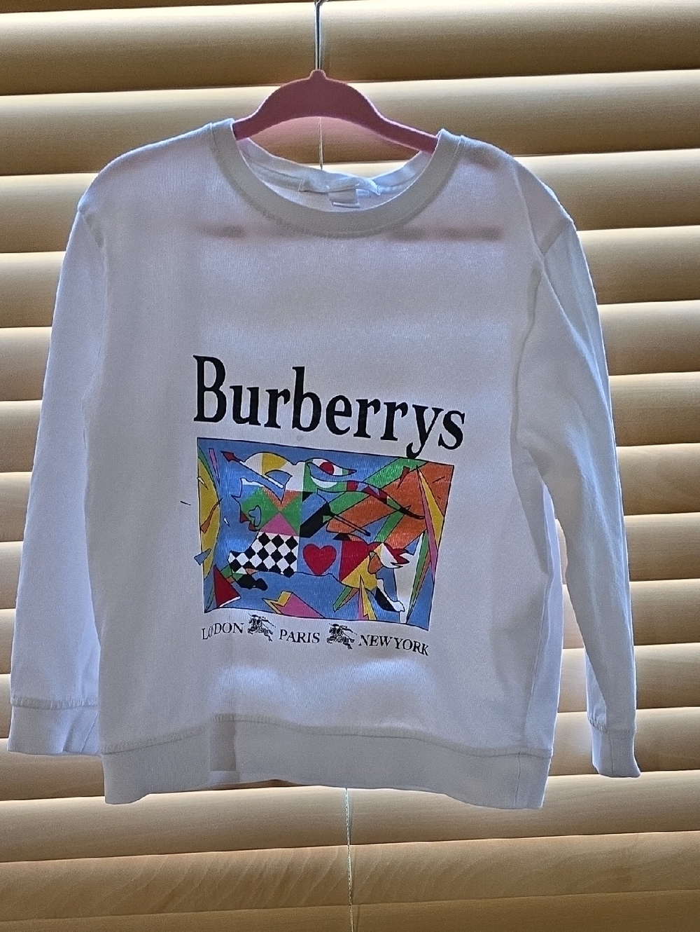 Pre-owned Burberry White Kids Graphic Pullover with Multicolor Print